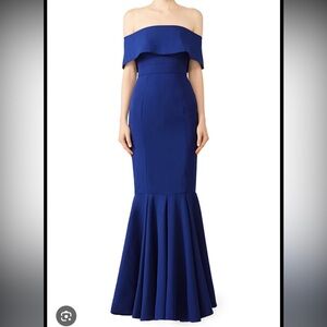 Fame and Partners Blue Off-Shoulder Dress